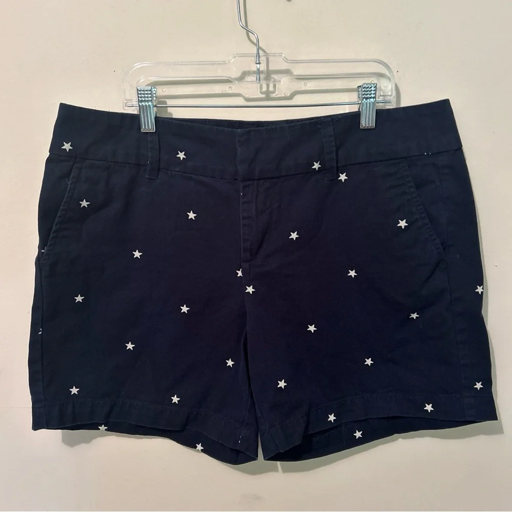 Polka Dot Stars Shorts Women’s 10 Short Shorts Chino Navy White Vacation